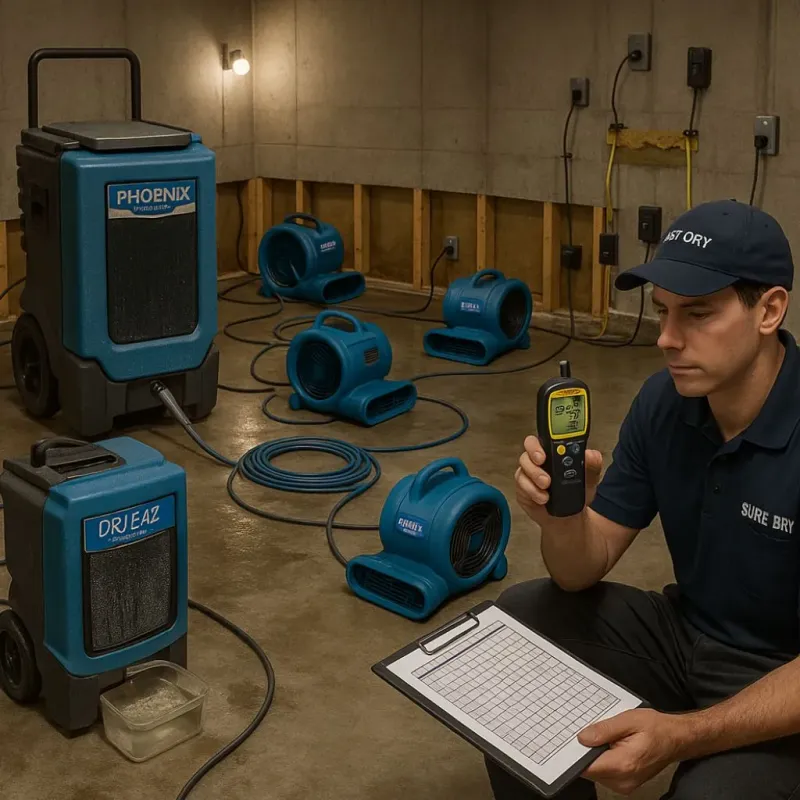 Structural Drying and Dehumidification process in Hillsborough, NC